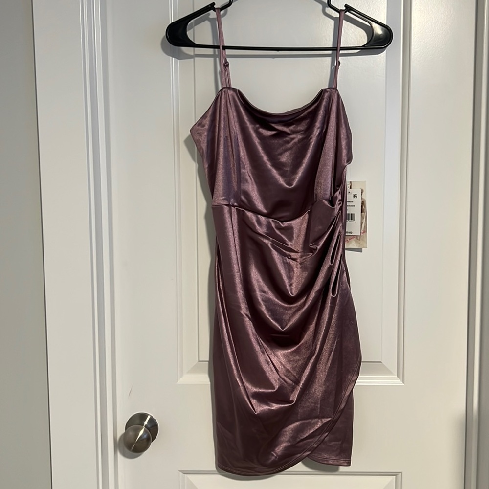 Dillards satin lavender dress